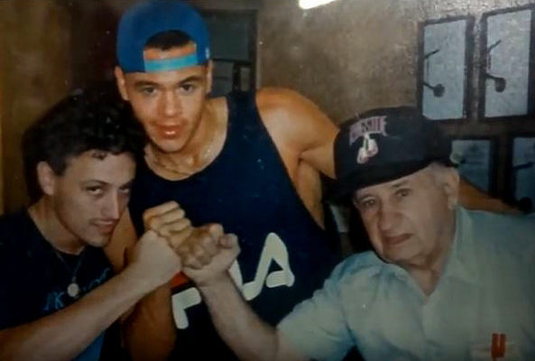 Here Nick is pictured with John LaMotta and Kid Sharkey